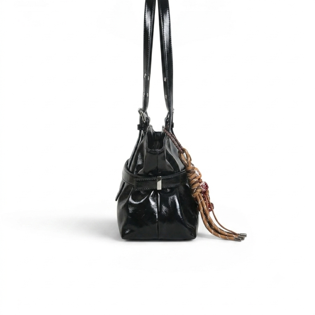 belt tote bag black