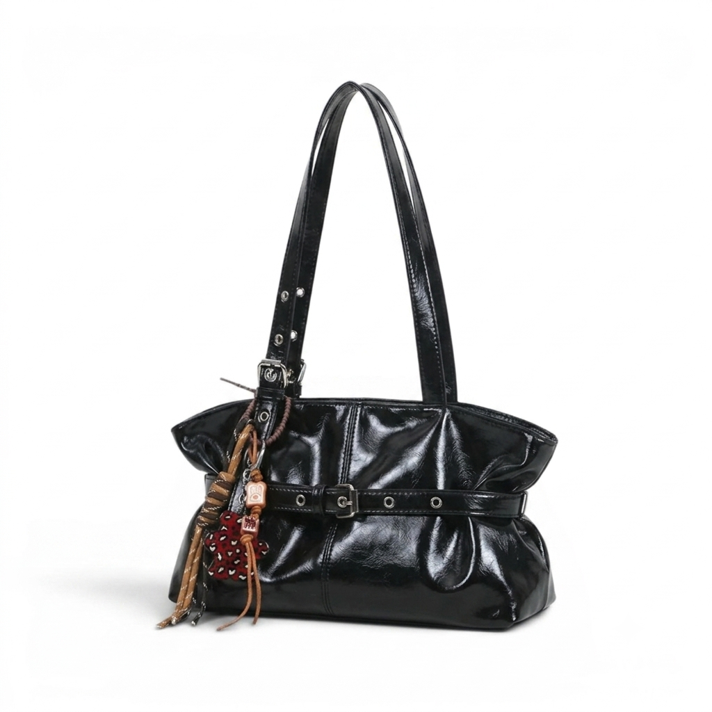 belt tote bag black