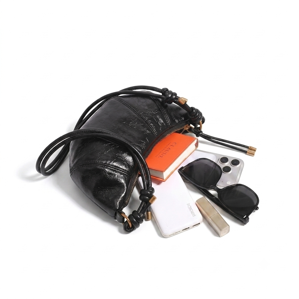 croissant bag black