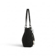 polka dot tote bag black