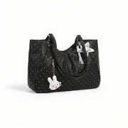 polka dot tote bag black