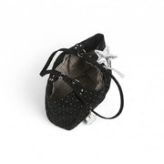 polka dot tote bag black
