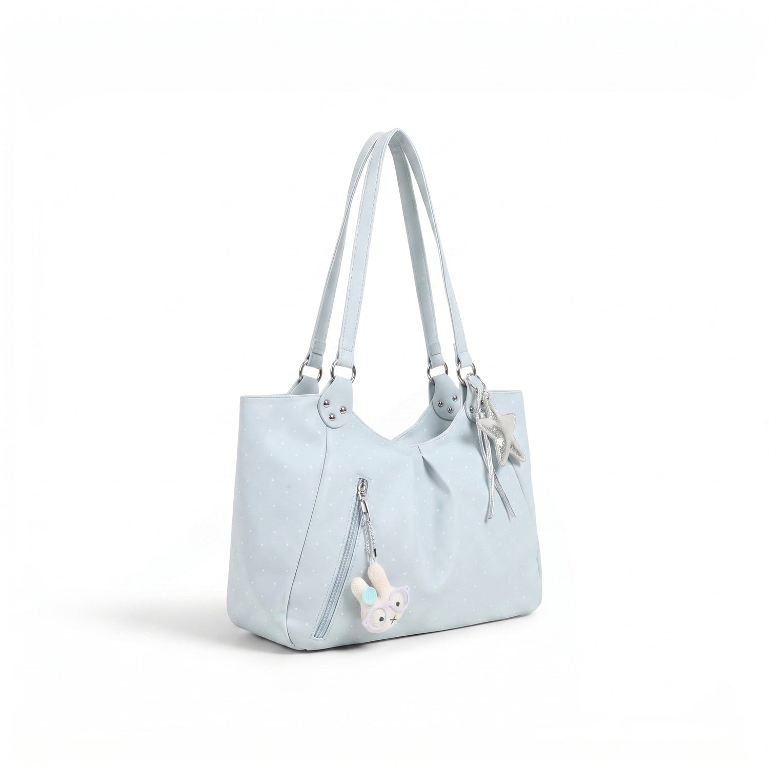 polka dot tote bag blue