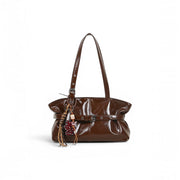 belt tote bag brown