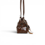 belt tote bag brown