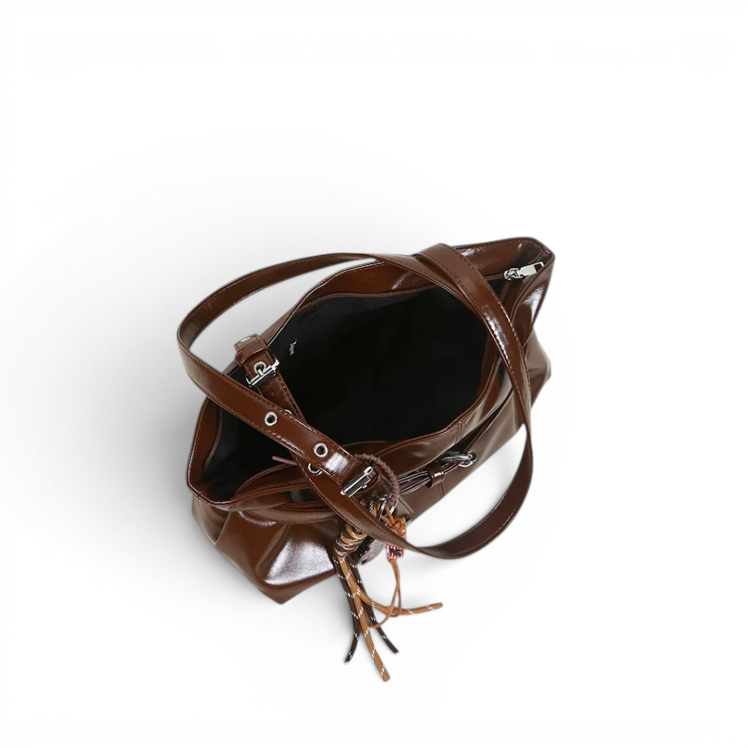 belt tote bag brown