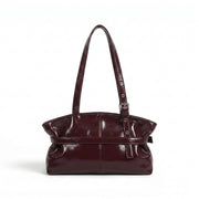 belt tote bag burgundy