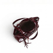 belt tote bag burgundy