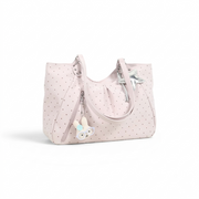polka dot tote bag pink