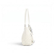 polka dot tote bag white