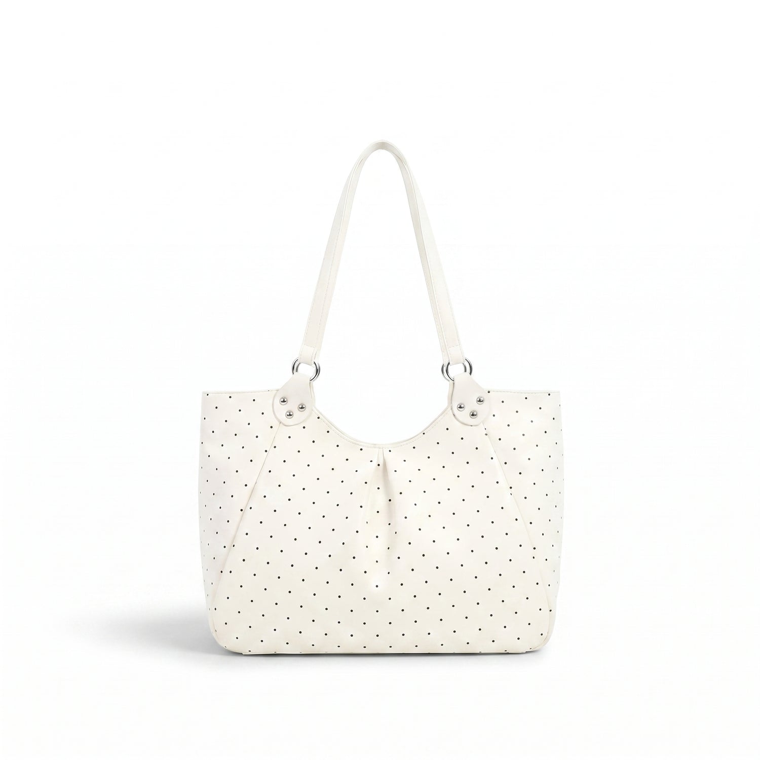 polka dot tote bag white
