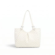 polka dot tote bag white